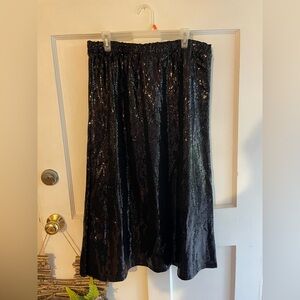 Serra Black Sequin Maxi Skirt